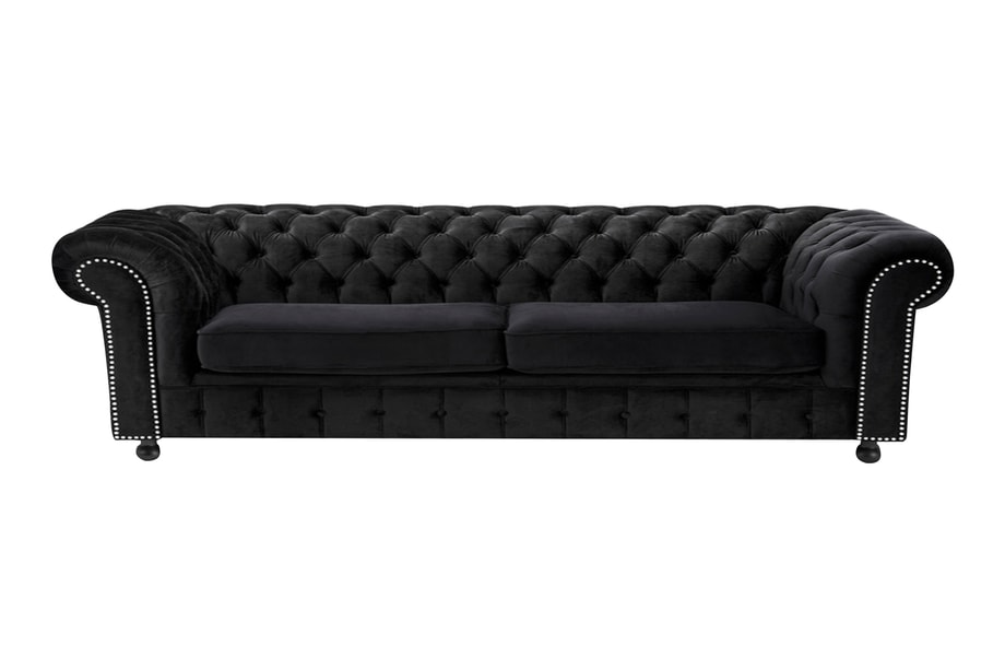 Sofa 4-osobowa glamour czarna CHESTER - 1