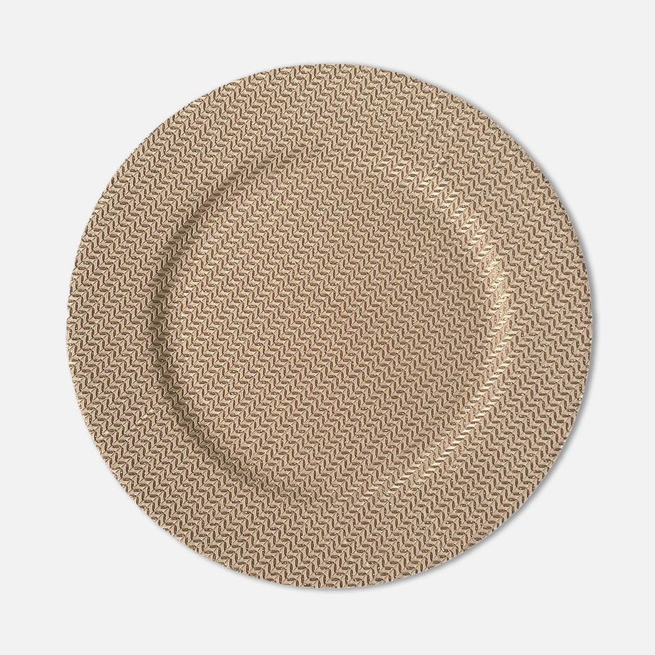Talerz dekoracyjny okrągły brązowy 33 cm - 1