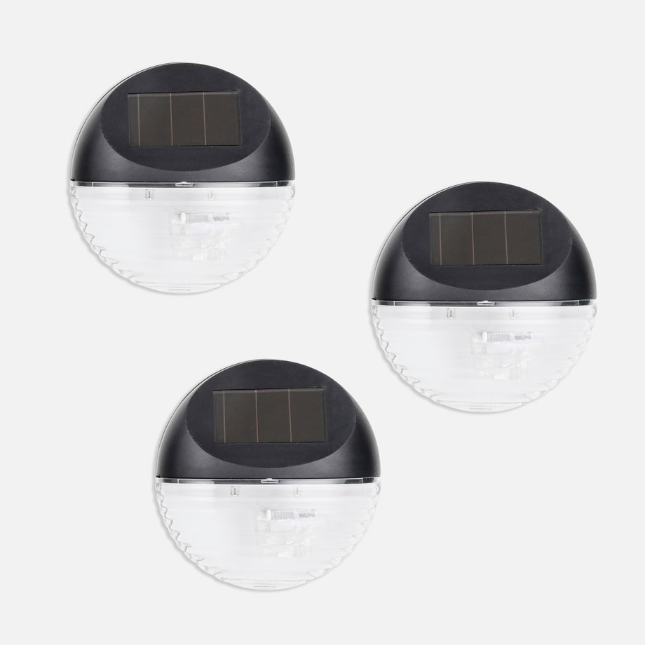 Zestaw 3 lampek solarnych LED czarnych IP44 - 1