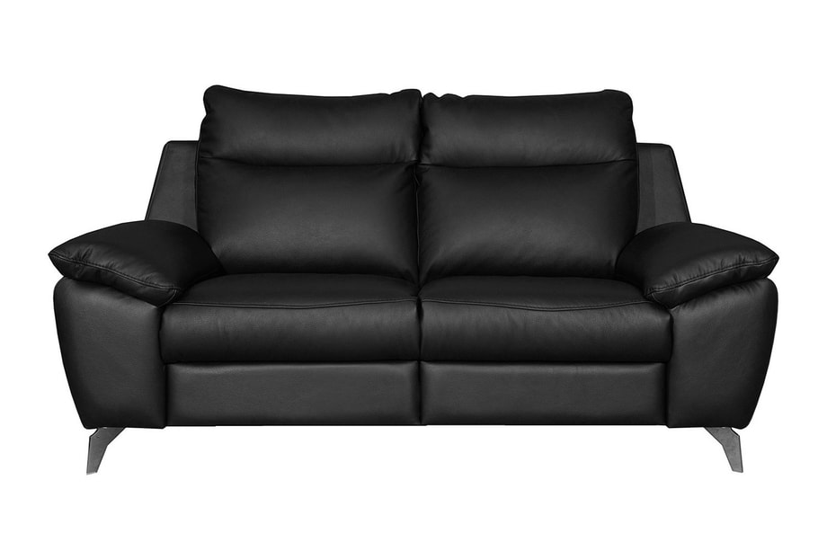 Sofa skórzana 2-osobowa czarna PERLE - 1