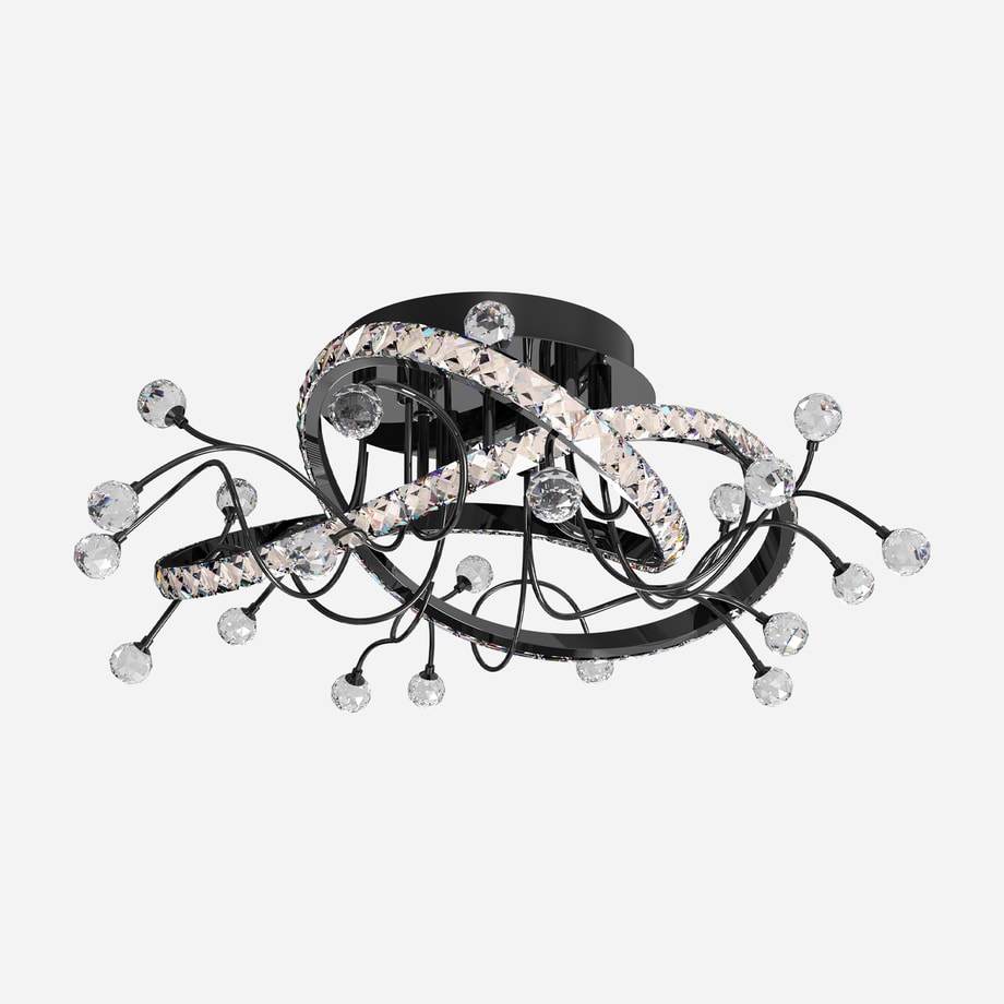 Lampa sufitowa LED czarna chrom MAIA z pilotem - 1