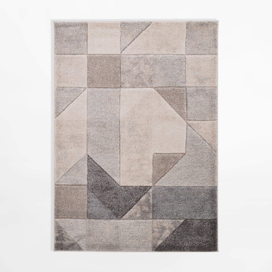 Dywan geometryczny KERY, beżowo-szary, 120x170 cm - 1