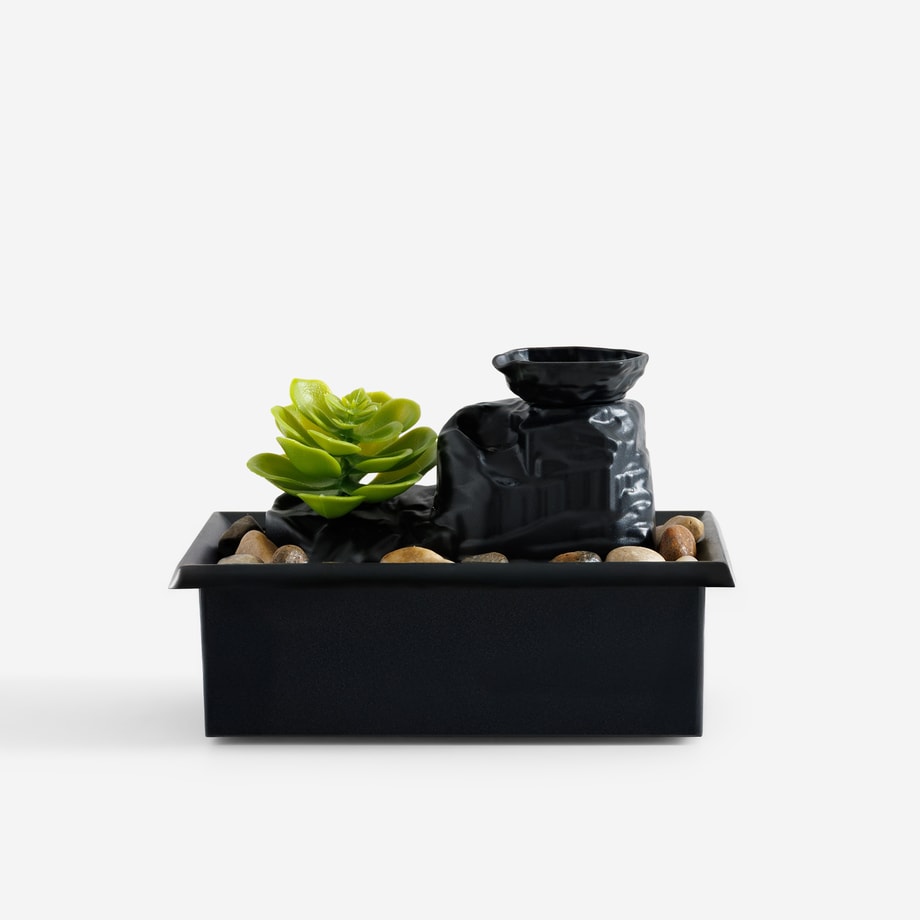 Mini fontanna LED, czarna - 1
