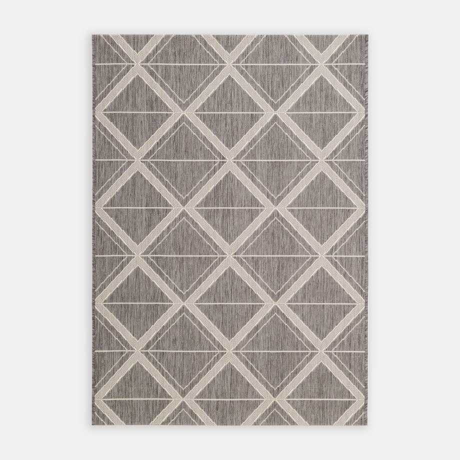 Dywan zewnętrzny geometryczny JUTA szary 160x220 cm - 1