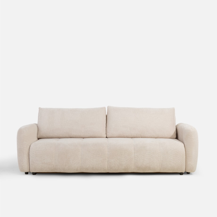 Sofa 3-osobowa rozkładana beżowa BESALU - 1