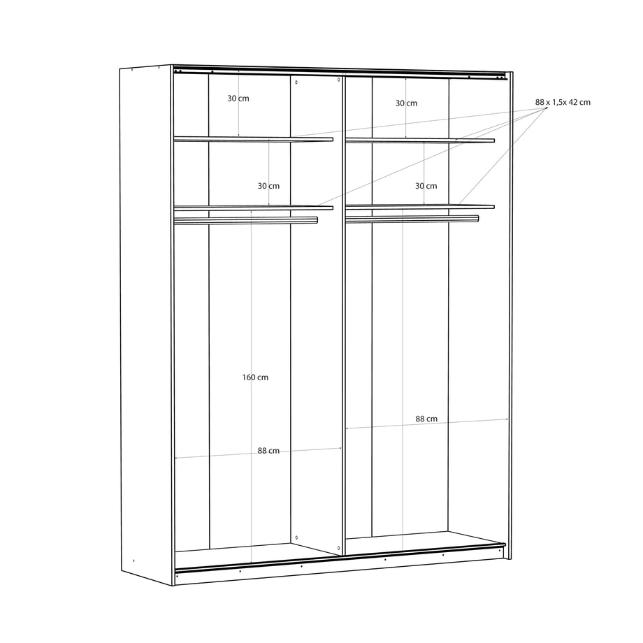 Szafa przesuwna z lustrem FITIO mat 180 cm - 7