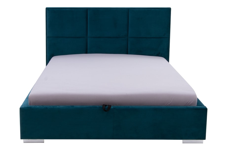 Łóżko tapicerowane welurowe FABRIZZIO MAXI P 160x200 ze stelażem i pojemnikiem - 6