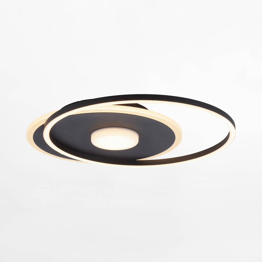 Lampa sufitowa LED z obramowaniem okrągła czarna DOMINO - 1