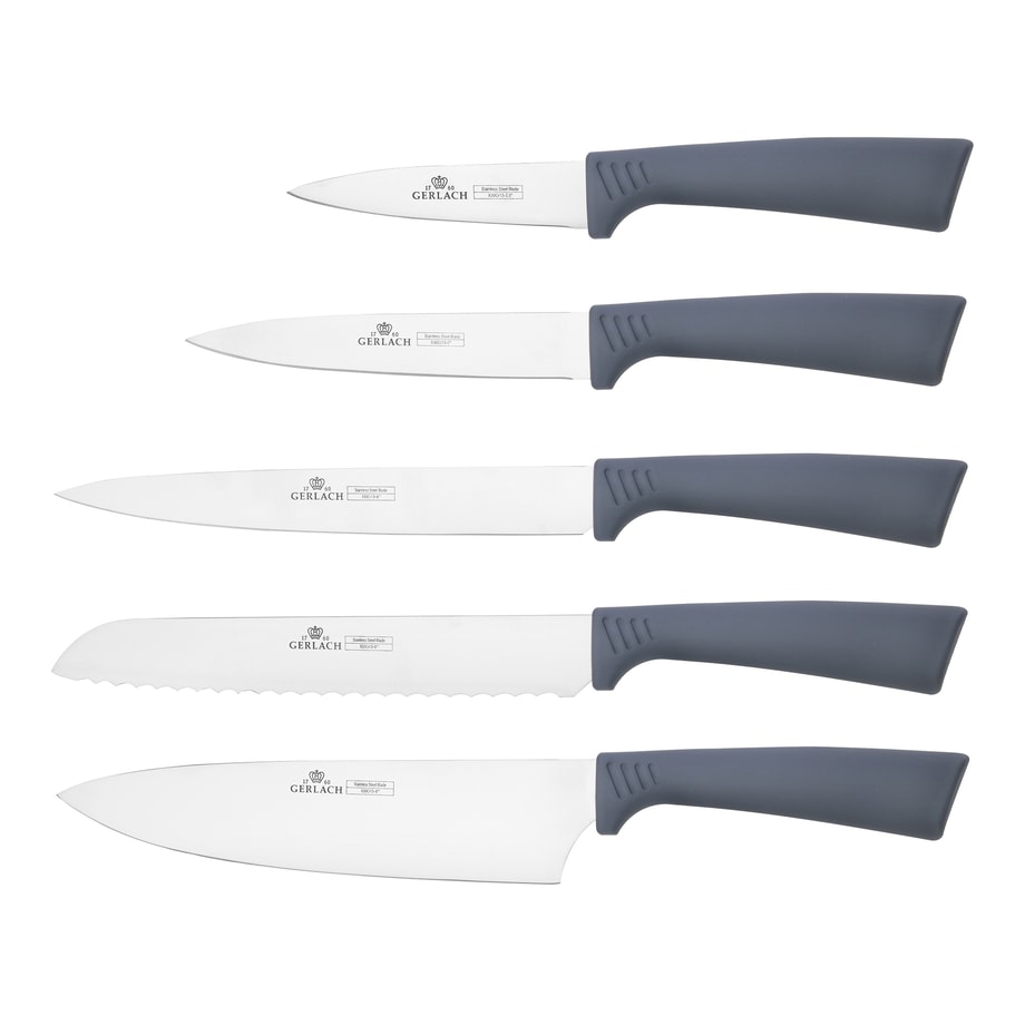 Noże GERLACH SMART GREY zestaw 5 szt w bloku - 2