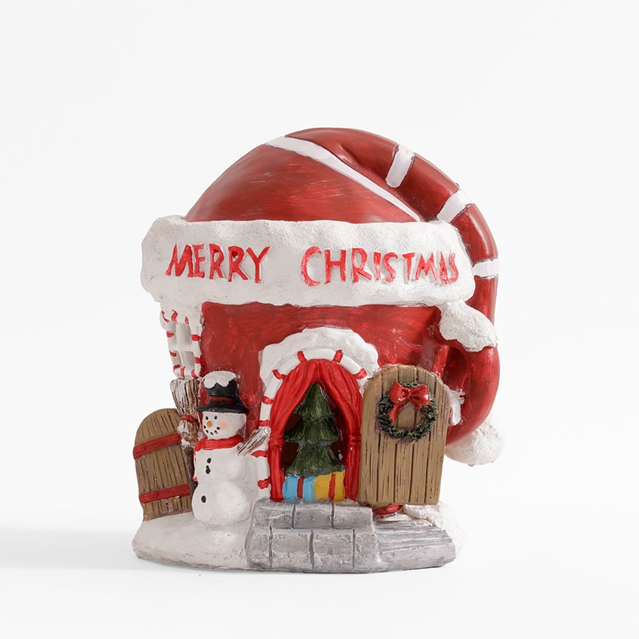 Dekoracja świąteczna LED DOMEK czerwony 20,5 cm - 1