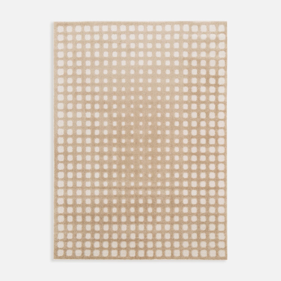Dywan geometryczny INSPIRATION, biszkoptowo-biały, 160x230 cm - 1