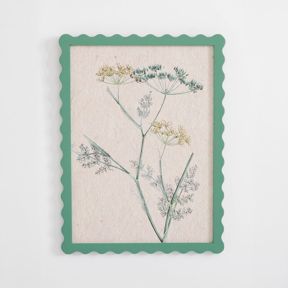 Obraz botaniczny gałązki kopru, beżowo-zielona 30x40 cm - 1