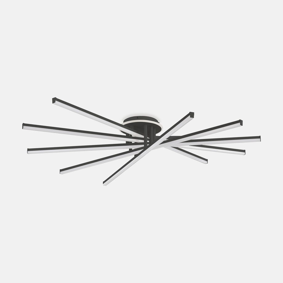 Lampa sufitowa LED czarna LUNARA z pilotem - 1