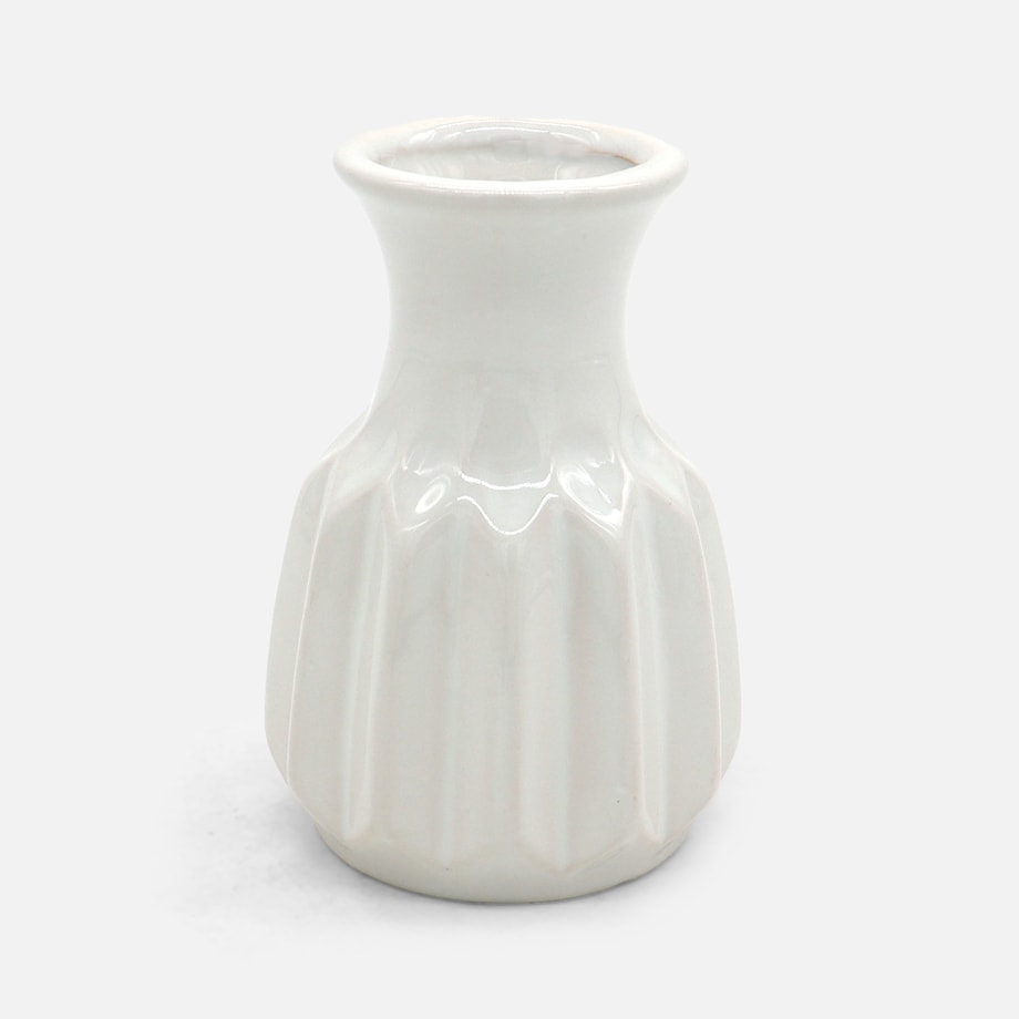 Wazon ceramiczny biały 12 cm - 1
