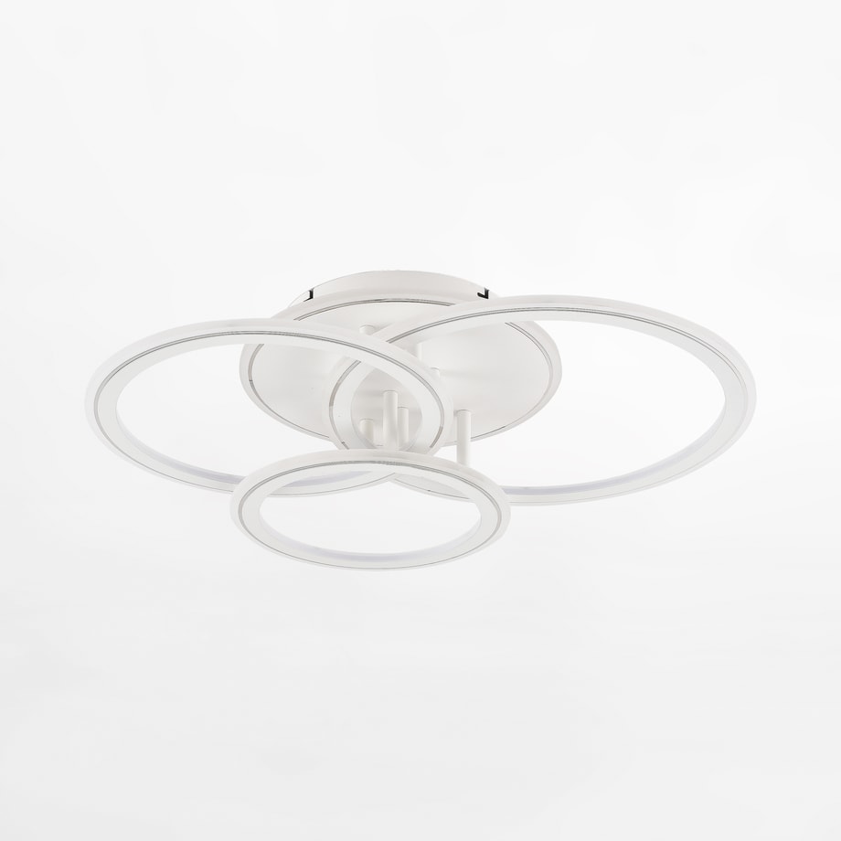 Lampa sufitowa LED biała chrom LUNAR z pilotem - 1