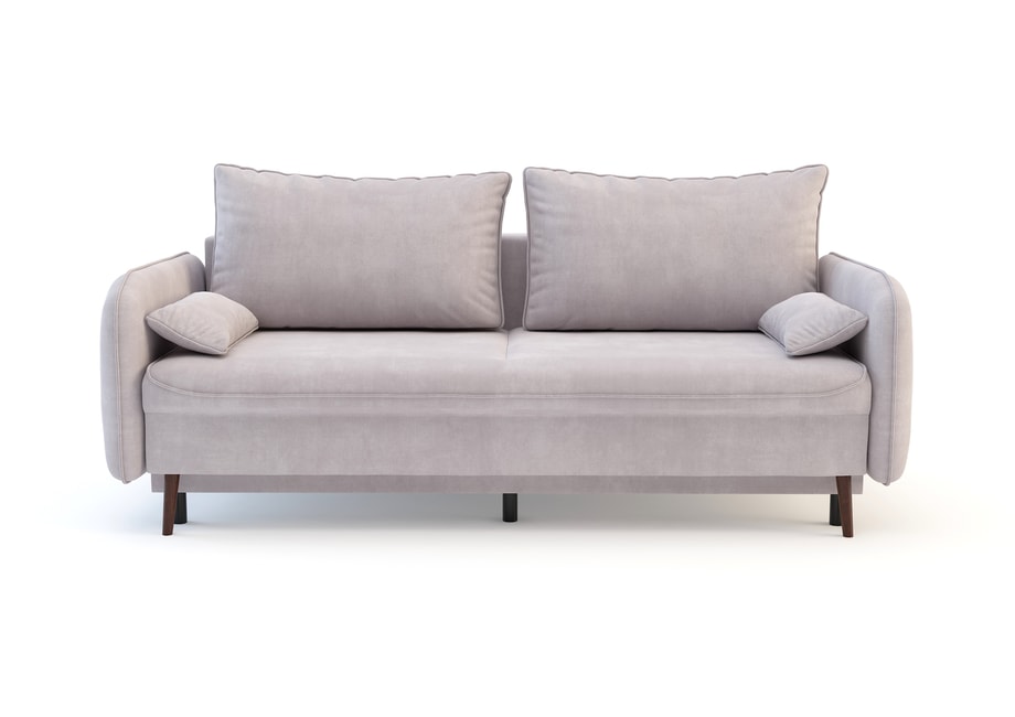 Sofa szaroróżowa VAMOS nóżki orzech - 1