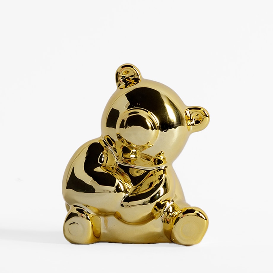 Figurka dekoracyjna MIŚ złoty 11 cm - 1