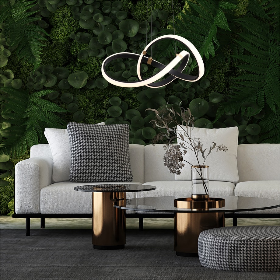 Lampa wisząca LED INDIGO czarno-złota - 2