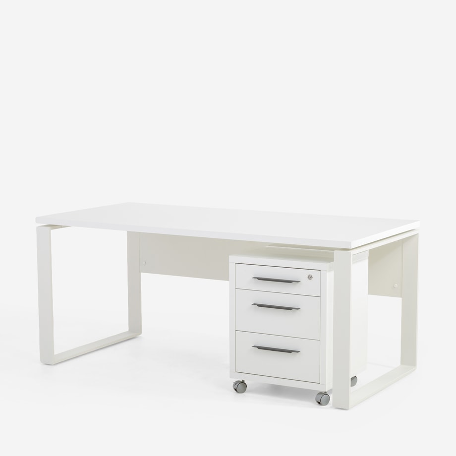Biurko do gabinetu DISEGNO WHITE OFFICE biały połysk - 8