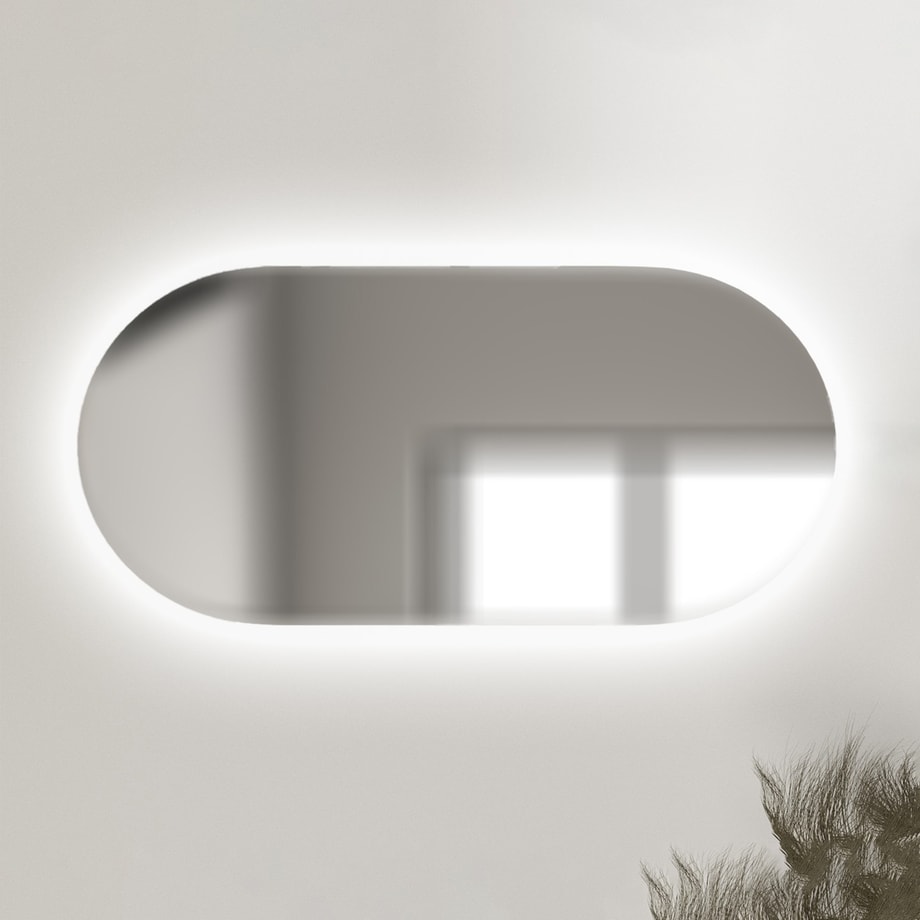 Lustro 100x40 cm z oświetleniem LED owalne MILA - 2