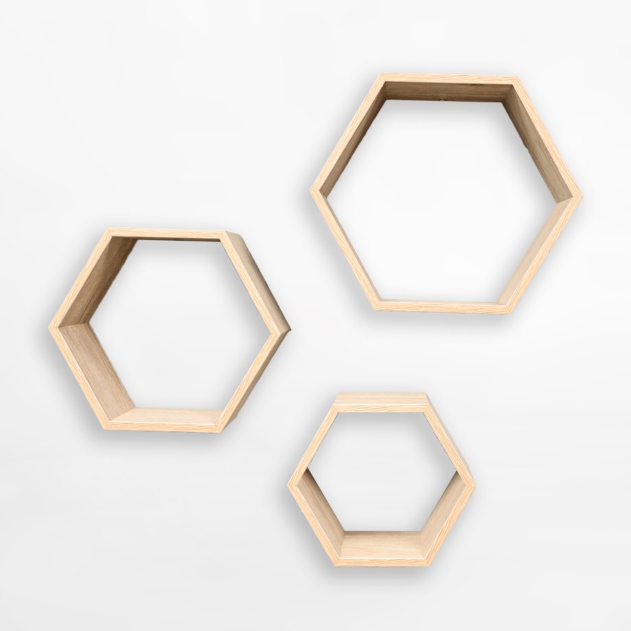 Komplet 3 szt. półek ściennych geometrycznych - 1