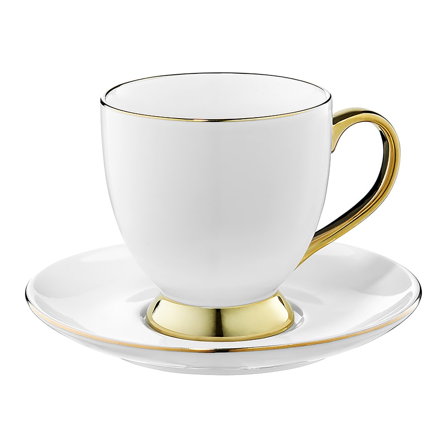Filiżanka porcelanowa ze spodkiem biała ROYAL 220 ml - 1