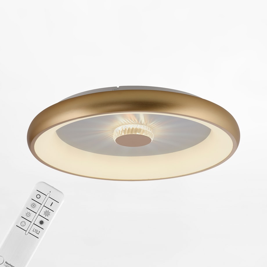 Plafon LED 37W złoty VERTIGO z pilotem fi 61,5 cm - 1