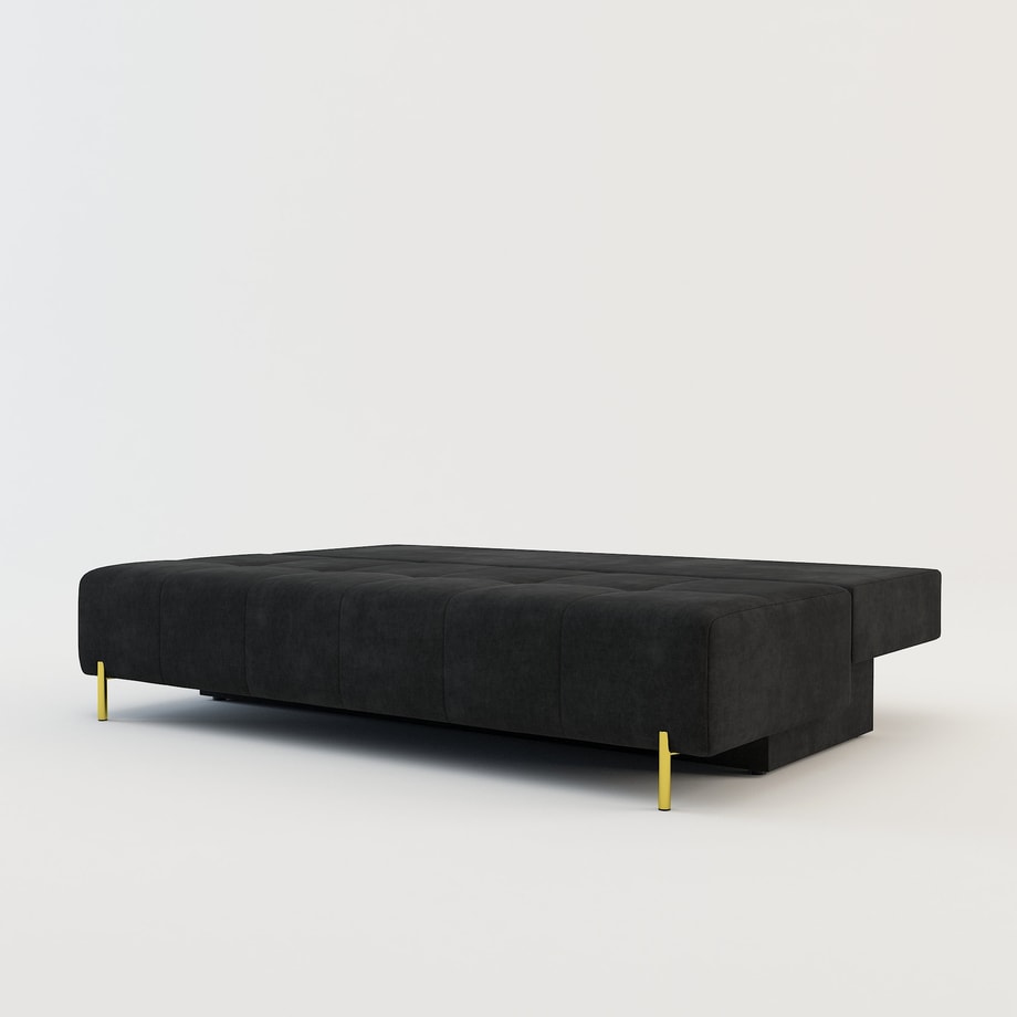 Sofa rozkładana 3-osobowa czarna ALFA - 6
