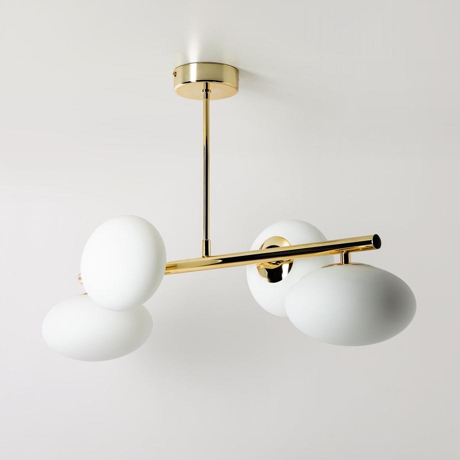 Lampa sufitowa 4 owalne klosze złota MILO 68x30 cm - 1