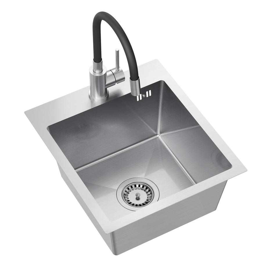 Komplet zlewozmywak QUADRON inox AVENIR SMART 40X45 cm z baterią - 1