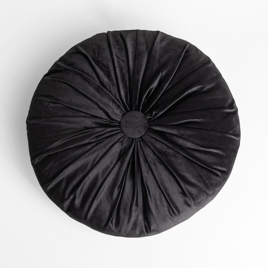 Poduszka dekoracyjna okrągła czarna SELMA 40 cm - 1