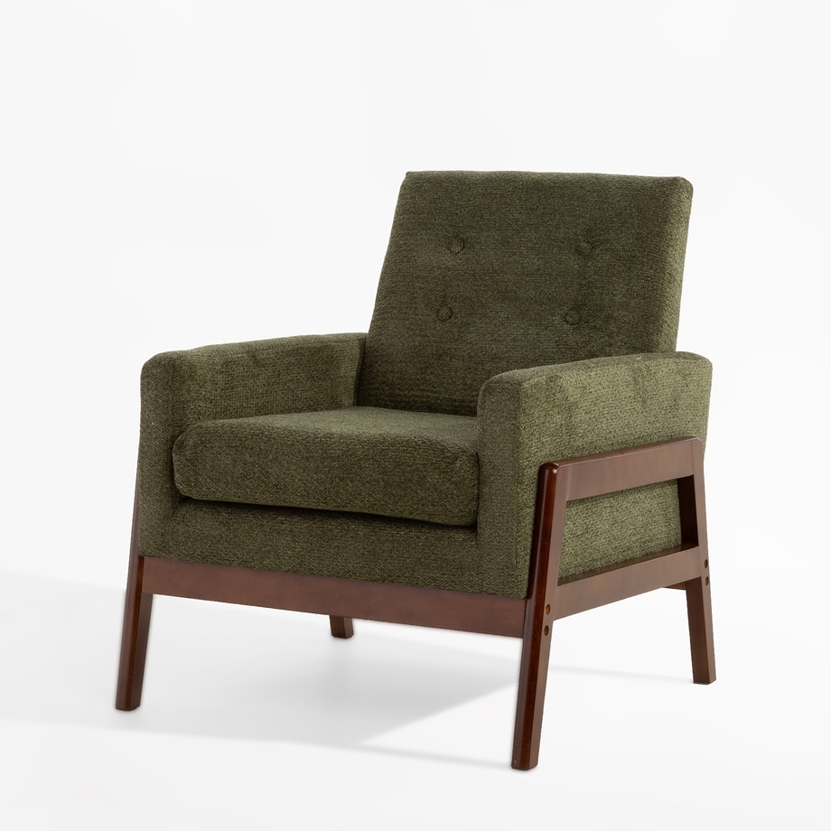 Fotel retro ciemnozielony MIATU - 1