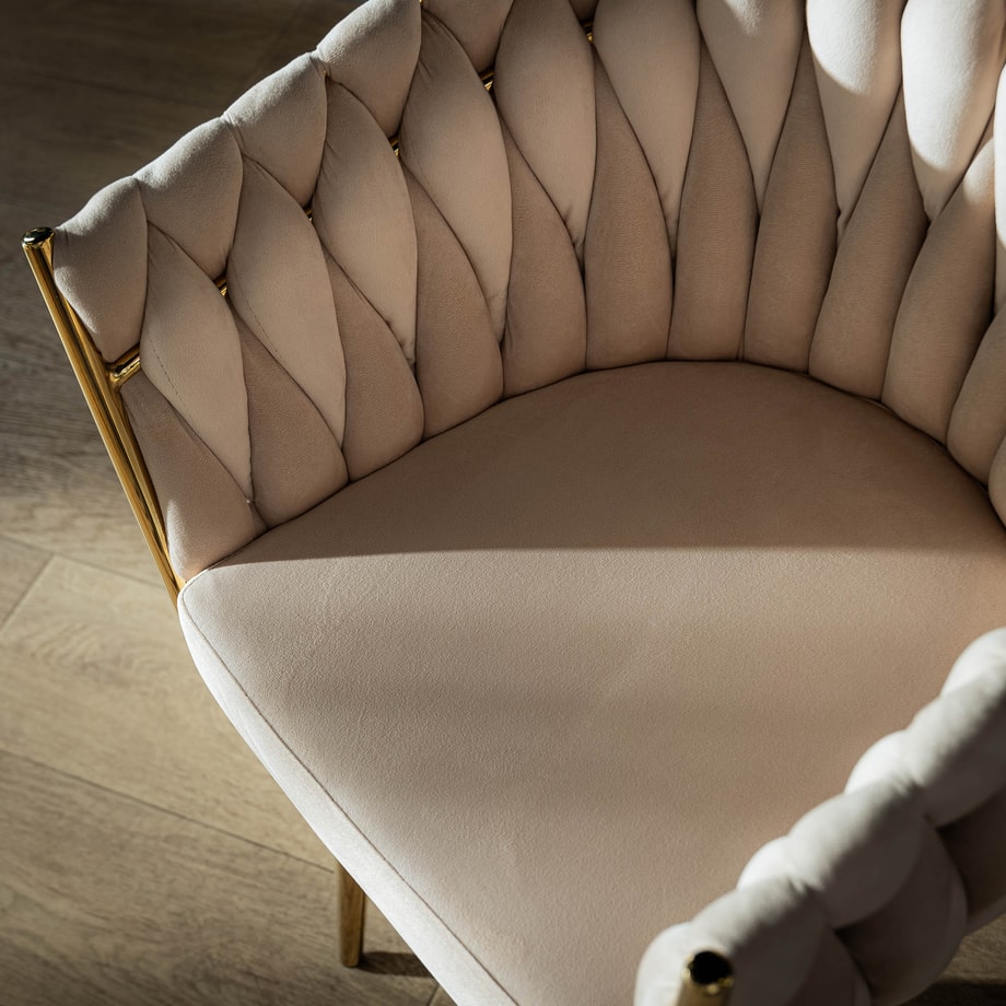 Krzesło glamour beżowe LIANA - 5