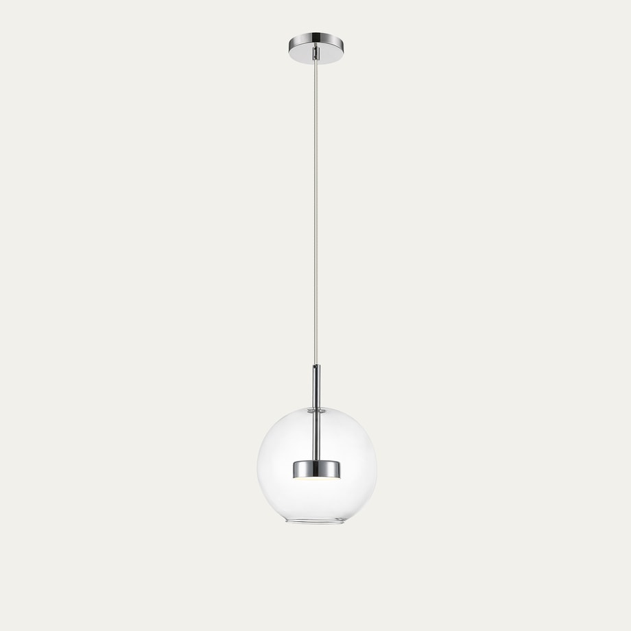 Lampa wisząca LED kula chrom ENCELADUS - 1