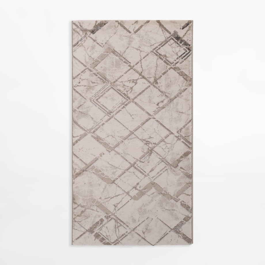 Dywan w romby SPAZZIO, kremowy, 80x150 cm - 1