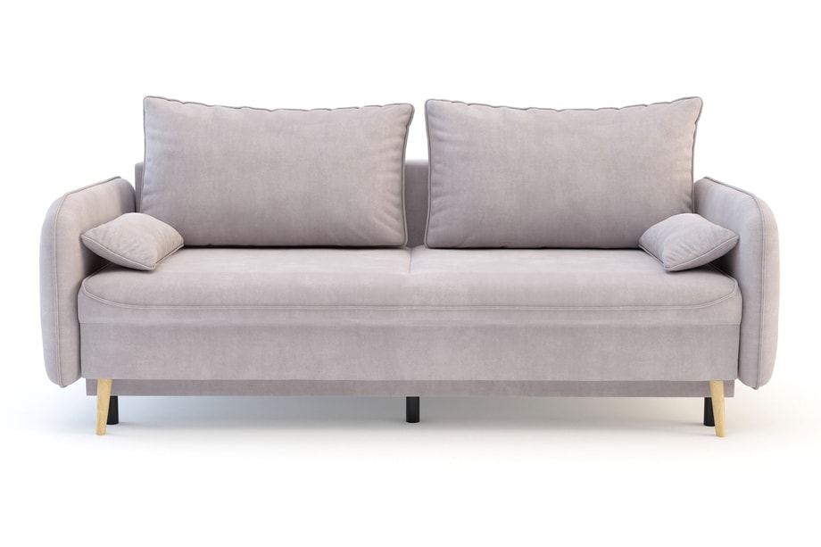 Sofa szaroróżowa VAMOS nóżki buk - 1