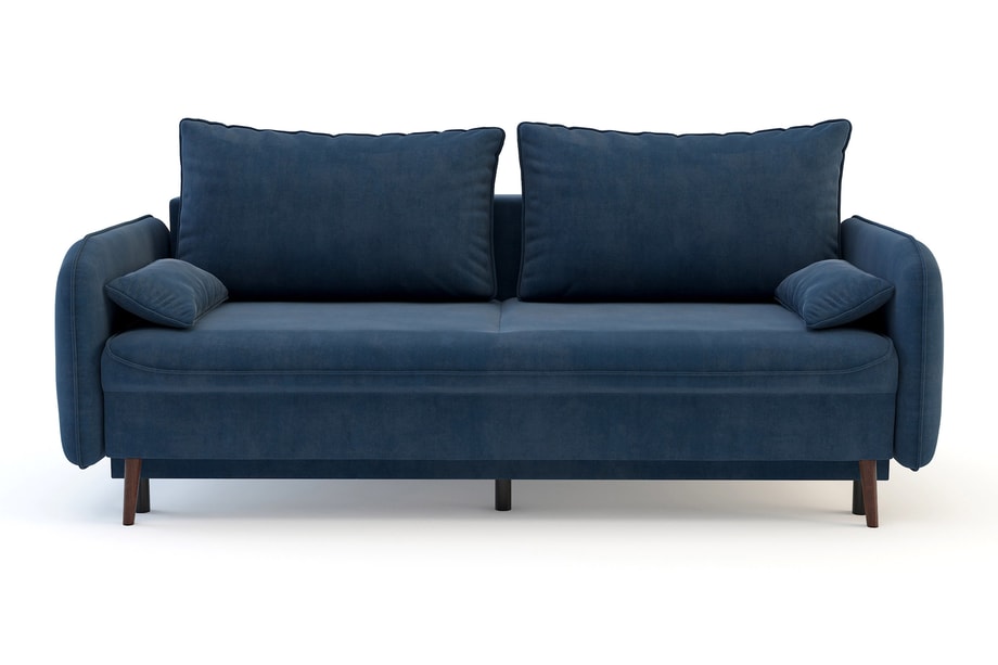 Sofa granatowa VAMOS nóżki orzech - 1