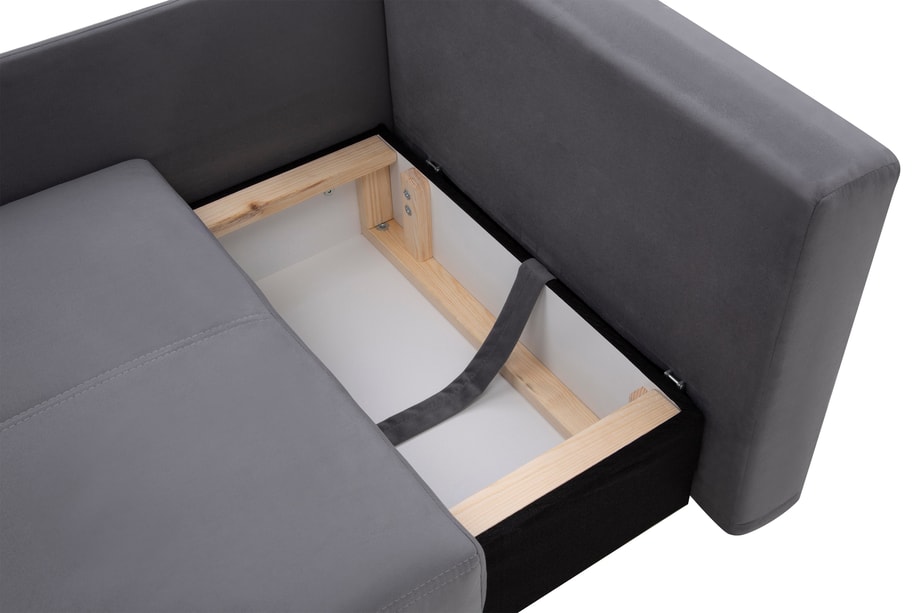 Sofa rozkładana szaro-różowa LETTO prawa - 5
