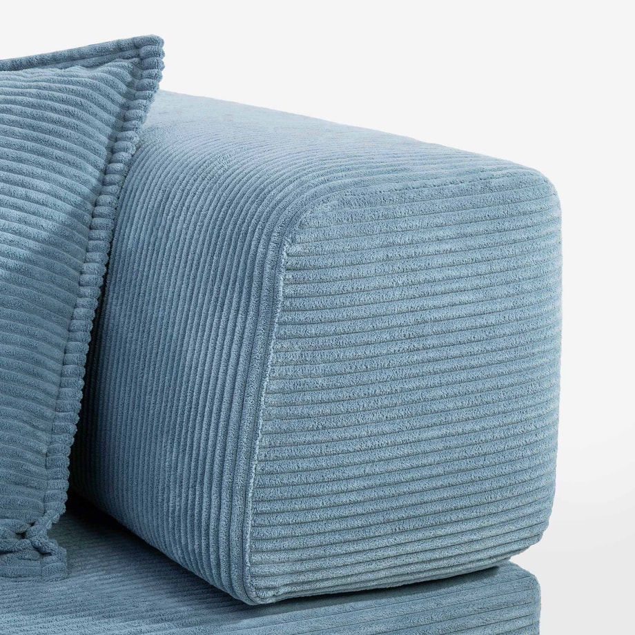 Sofa 3-osobowa z 2 pufami jasnoniebieska CITY - 8