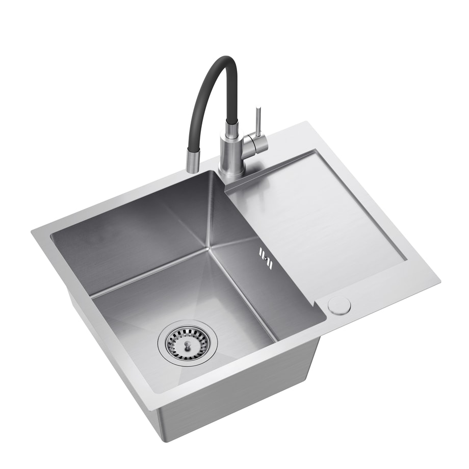 Komplet zlewozmywak QUADRON inox AVENIR SHORT 60x48 cm z baterią - 1