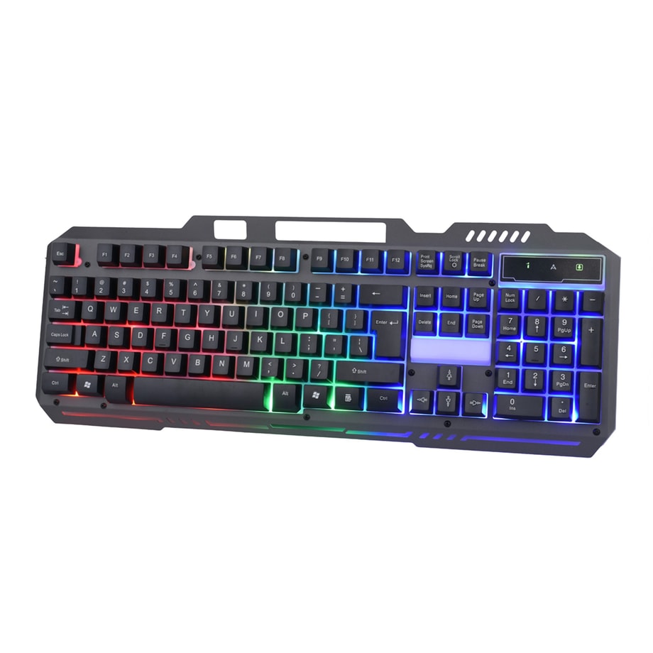 Klawiatura gamingowa metalowa czarna z podświetleniem LED VGK100B VARR - 1