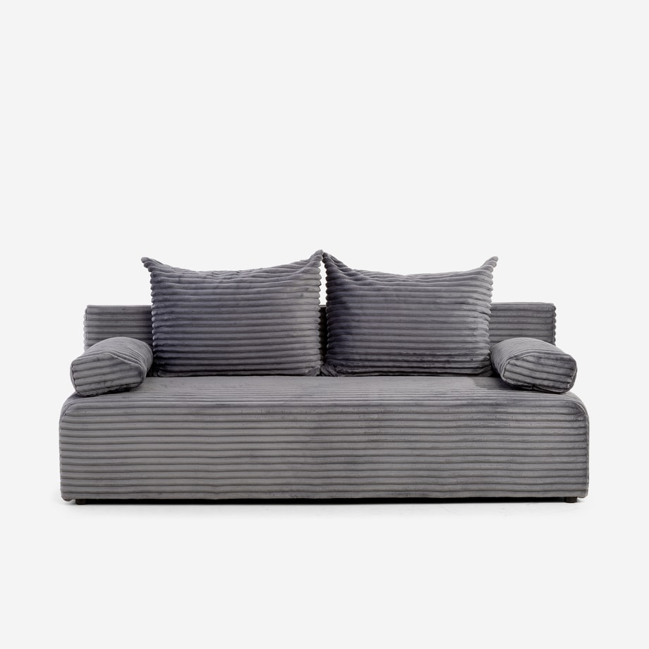 Sofa 3-osobowa rozkładana jasnoszara LEMON - 1