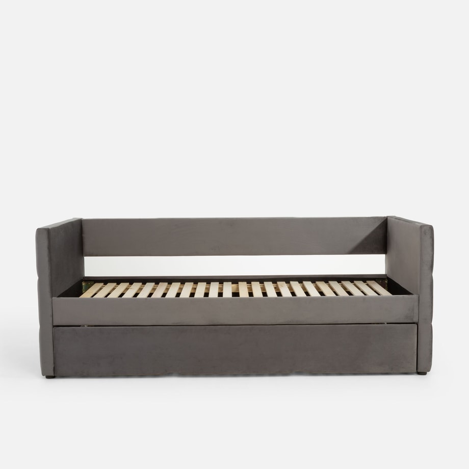Łóżko z szufladą do spania ciemnoszare FORTINE 90x200 - 1