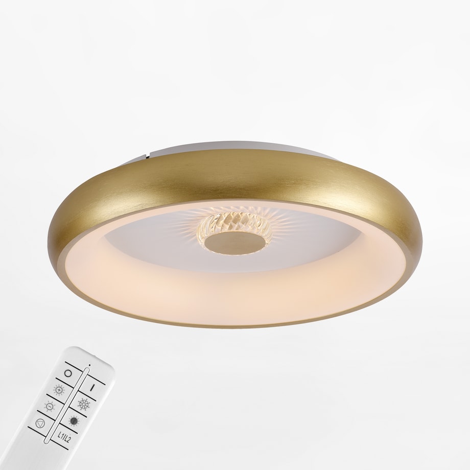 Plafon LED 29W złoty VERTIGO z pilotem fi 46,5 cm - 1