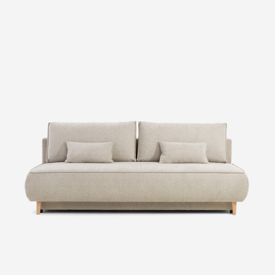 Sofa 3-osobowa rozkładana lniany beż SISI - 1