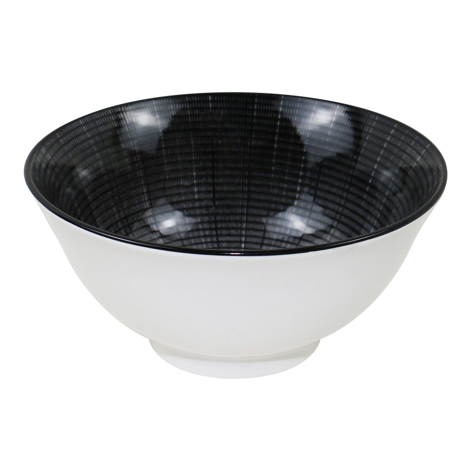 Miska do zupy porcelanowa biało-czarna OTTICO 650 ml - 1