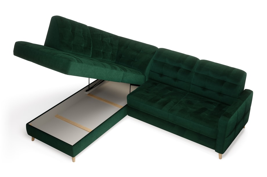 Narożnik VOLARE 5P rozkładany zielony lewy - 5