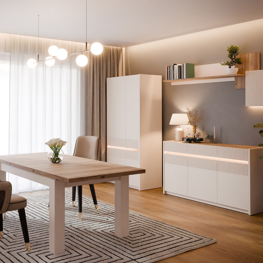 Komoda z oświetleniem OAK SQUERE 160 cm - 6
