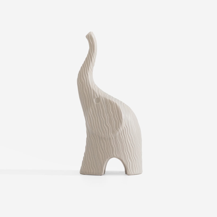 Figurka dekoracyjna SŁOŃ, szara, 25 cm - 1