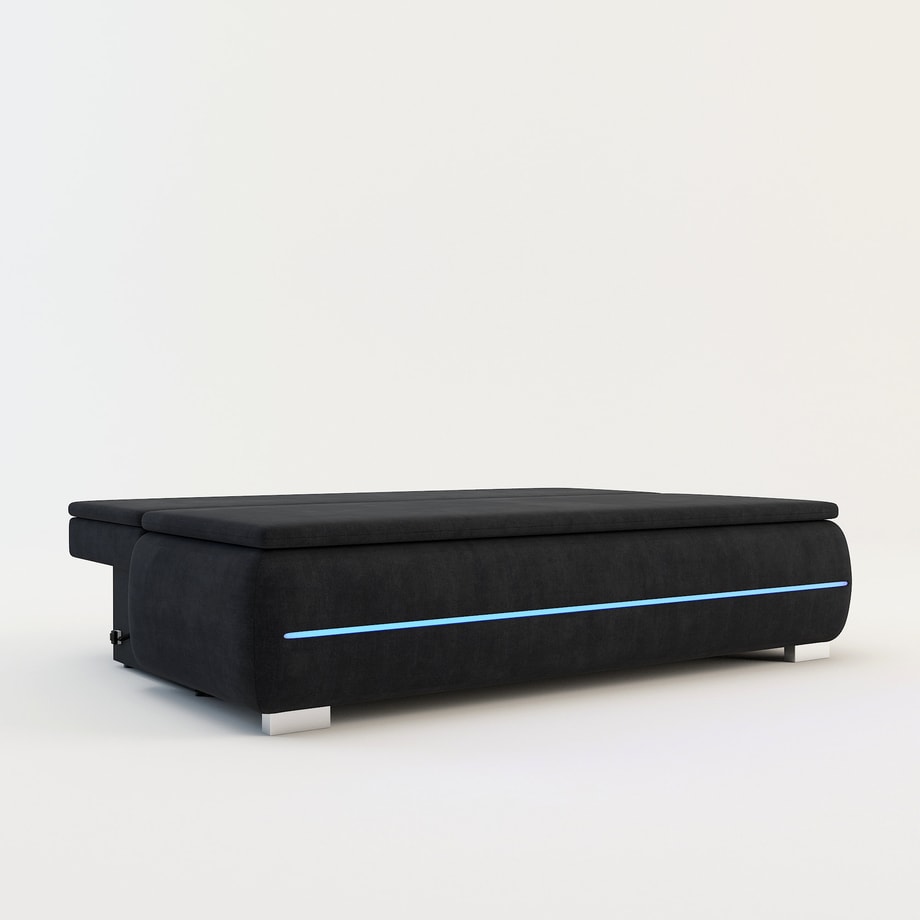 Sofa z listwą led czarna TEKLA - 7